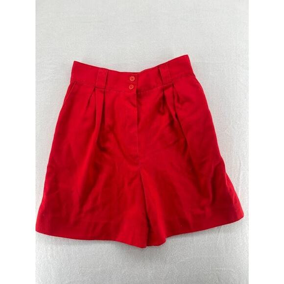 Flo Williams Pants - Women's Vintage 80's High Waisted Mom Shorts Flo Williams Red Size 12